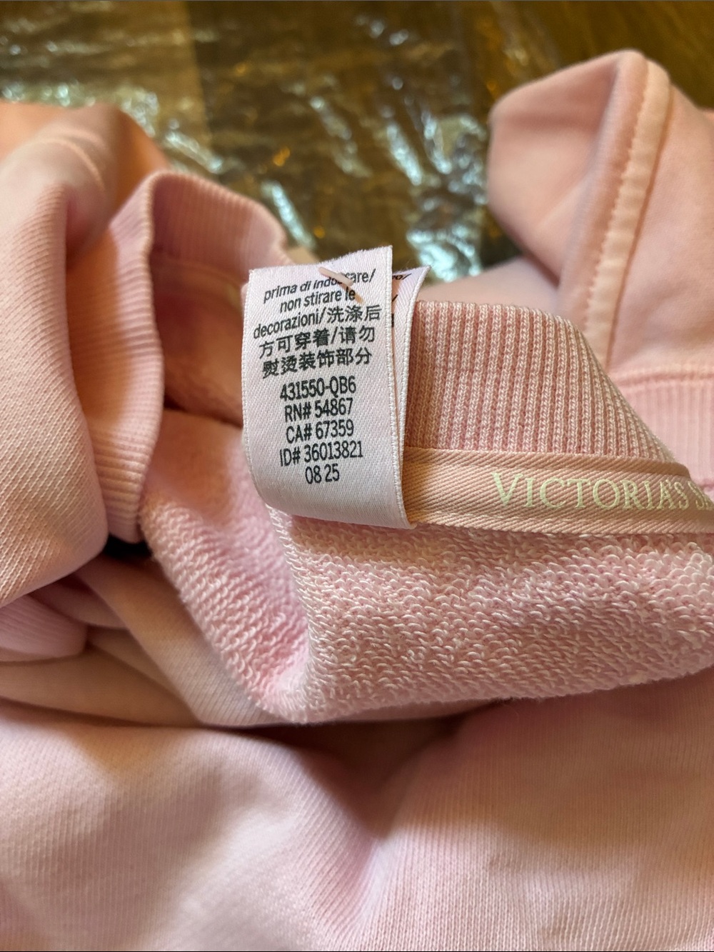 Victoria's Secret Pale Pink, Cropped Crewneck Sweatshirt- Size XL- NWT - Picture 6 of 11